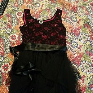 Formal pink and black dress